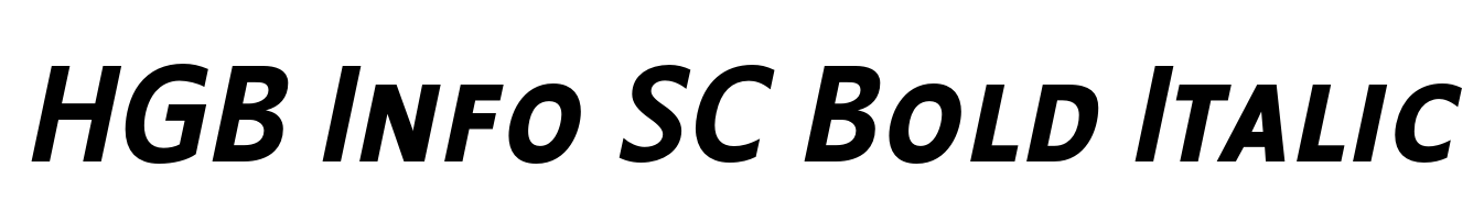 HGB Info SC Bold Italic
